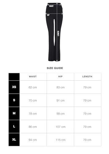 Style & Republic Pantalon Flared Femme en Coton Doux – Leggings Pliables, Pantalon de Yoga avec Cordon Pliable, Style Bootcut, Pantalon de Sport Décontracté et Confortable avec Jambe Large, Noir , M – vue 5