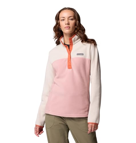 Columbia Femme Benton Springs Half Snap Over 2 Pull en Polaire, Gomme Rose, Pierre Foncée, Toscane, XXL EU