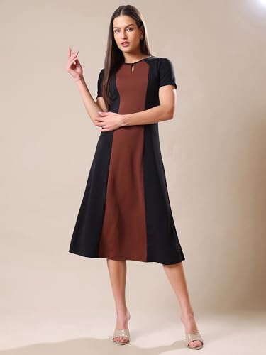 Image of PURVAJA Women's A-Line Midi Dress (Bely-173-179)