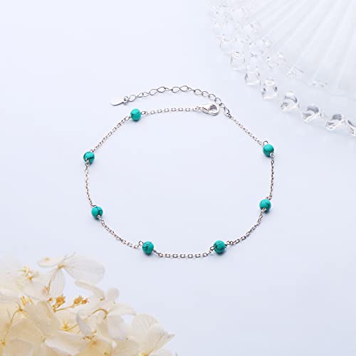 Image of Yearace Anklet for Women S925 Sterling Silver Adjustable Foot Beaded Chain Lotus Flower Claddagh Dragonfly Witches Knot Ankle Bracelet Summer Beach Anklets Jewelry Gift
