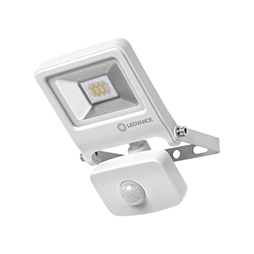 LEDVANCE LED Fluter, Leuchte für Außenanwendungen, integrierter Bewegungssensor, Warmweiß, 125,0 mm x 101,0 mm x 29,0 mm, ENDURA FLOOD, Weiß