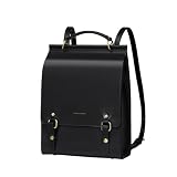 Cnoles Leather Backpack Purse For Women Fashion Ladies Vintage Bags Casual College Travel Backpacks Bag Black