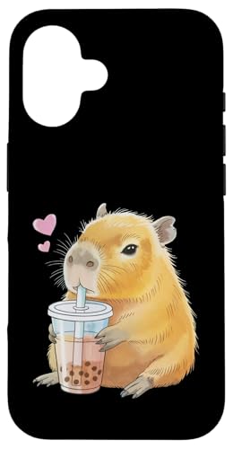Linda Bebida Capibara Burbuja Boba té Divertido Capibara niñas niño Carcasa para iPhone 16