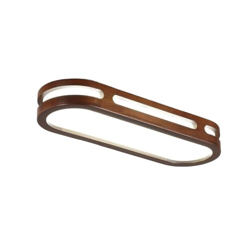 Plafonnier bois massif nordique suspendu vintage LED noyer lumière blanche 90cm