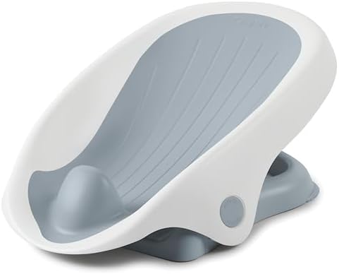 Summer Clean Rinse Baby Bather (Gray) – Bath Support for Use on the Counter, in the Sink or in the Bathtub, Has 3 Reclining Positions and Soft, Quick-Dry Material – Use from Birth until Sitting Up