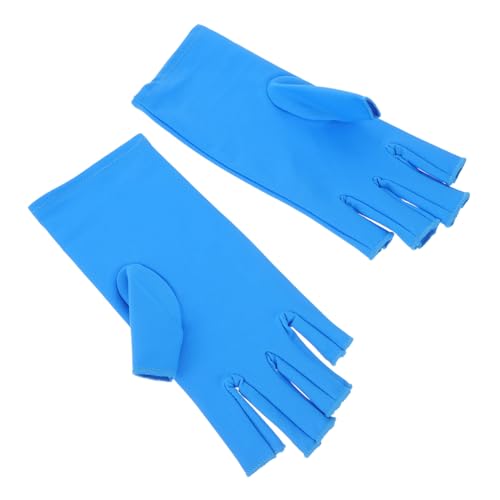 STOBAZA Guantes para Manicura sin Dedos Resistentes UV Cómodos y Transpirables Protección para Uñas de Azul Herramientas para Cuidado de Manos