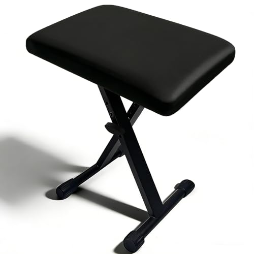 Petjirohot Keyboard Bench X-Style Height Adjustable 16-20in Padded Cushion Piano Stool Bench...