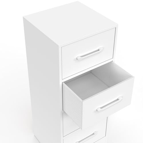 Meuble d'appoint 4 tiroirs UPPAH 30 cm chiffonnier meuble de rangement bois - vue 6