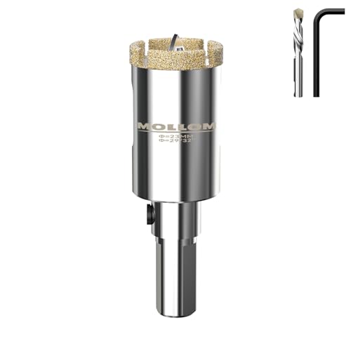 Image of MOLLOM 29 /32 inch (23mm) Diamond Hole Saw with 2 Pilot Drill Bit