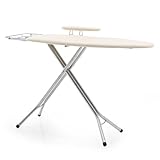 Household Essentials Deluxe Rectangle Four Leg Ironing Board in Satin Silver