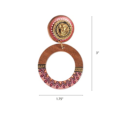 Image of Handcrafted Boho & Ethnic Earrings for Women - Wooden & Brass Statement Designs in Loop, Swing & Motif Styles