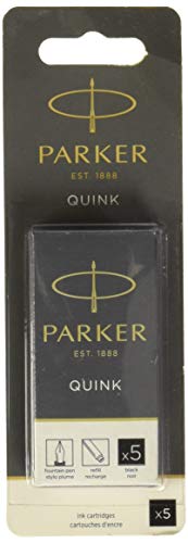 Recharge d'encre Parker Quink noire pour stylo plume, l'élégance de la haute écriture