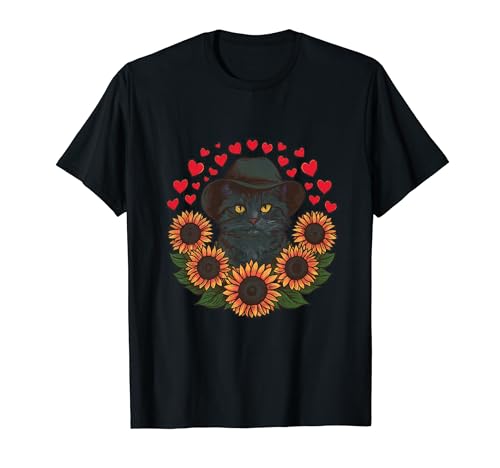 Amor Gato Girasol Para Amor Gato Camiseta