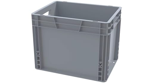 Solent Plastics Recycled Plastic ECO Euro Plastic Stacking Industrial Storage Containers Boxes Crates! (30 Litre - 40 x 30 x 32cm)