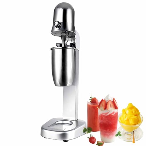 Máquina batidora eléctrica de leche, batidora comercial de 180 W con 2 velocidades ajustables de 2 velocidades, capacidad de 800 ml, incluye 2 vasos de acero inoxidable, fácil de limpiar, ideal para