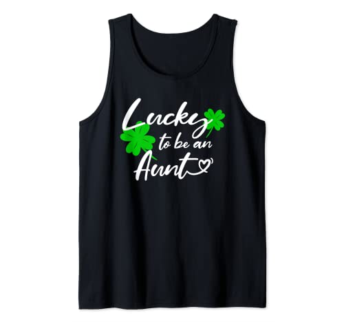St Patricks Day Funny Gifts Shirt Lucky to be a tía Camiseta sin Mangas