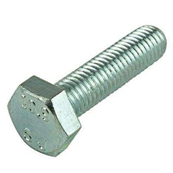 Ecom Fasteners M24 x 40mm Hex Cap Screw Metric Class 8.8 Zinc Plated Steel (Quantity: 10 pcs) M24-2.0 x 40mm Hex Bolt/Fine Thread/Fully Threaded/DIN 961