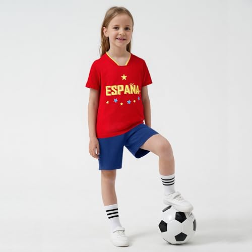 Image of Unisex Kids Soccer Jersey and Shorts Kit 2-Piece Set Boys Girls Football Outfits for Little Athlete 2-14 Years