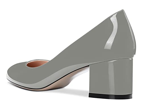 Women Low Chunky Block Kitten Heel Close Round Toe Pumps Slip-on Office Wedding Classic Shoes 2 Inches Heels3