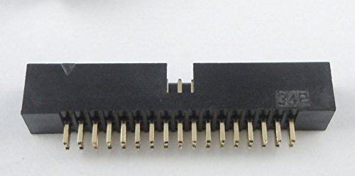 Gimax 50 Pcs 1.27mm x1.27 mm Box header 2x17 Pin 34 Pin dual rows Through Hole DIP type Straight Male Shrouded PCB IDC Socket