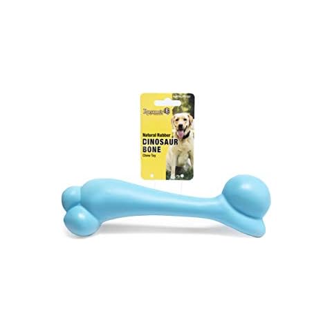Roscoe's Pet Products Natural Rubber Dinosaur Bone Chew Toy. Safe and Non-Toxic. Cover