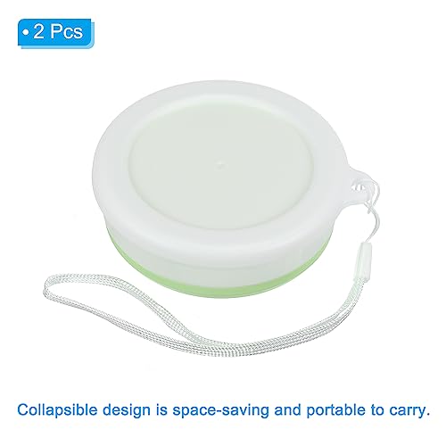 PATIKIL Collapsible Cup, 2 Pack 200mL Travel Folding Cup Silicone Portable Drinking Cup for Camping Hiking Outdoors Green - Image 3