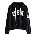 Produktbild TWIFER Hoodie Brief Flagge Gedruckt Sweatshirt Langarm Pullover Tops Bluse