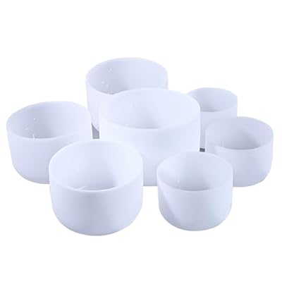 XHPBCG Singing Bowls,Crystal Bowl Meditation Set 7-12 Inch Quartz Bowl with Mallet and O-Ring for Chakra Healing Mindfulness Relaxation