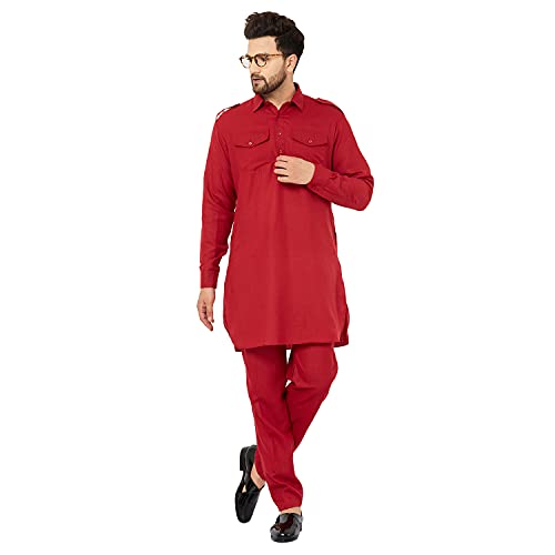 Image of ARMAAN ETHNIC Casual Pathani Suit With Pant For Men