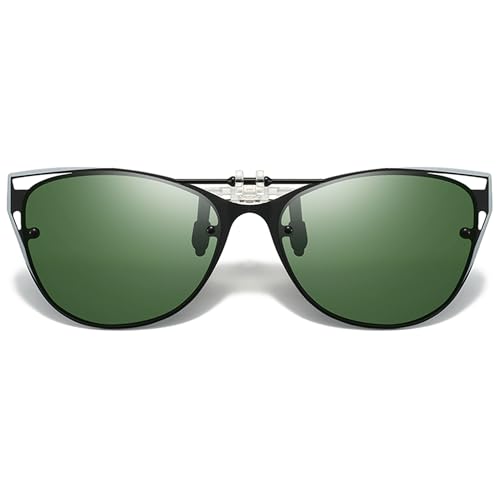 Image of Polarized Clip on Sunglasses over Prescription Glasses Unisex Flip-up Sunglasses Over Eyeglasses UV400 Protection