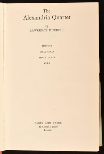 The Alexandria Quartet 0571052045 Book Cover