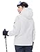 MAGCOMSEN Damen Winterjacke Skijacke Parka Thermojacke Laufjacke Warme Wasserdicht Winddicht mit Fleece Kapuze Weiß M
