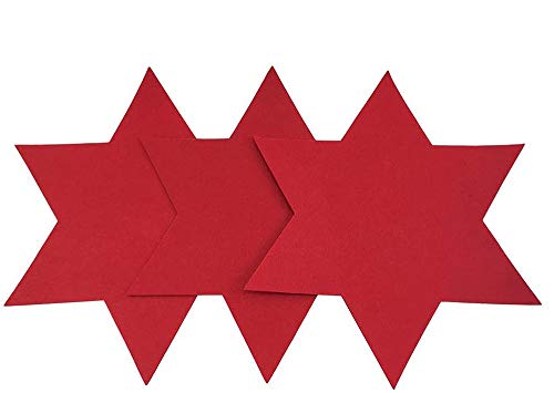 itsisa 3er Filz Tischset Stern, rot XL (40 cm) - Platzmatte, Platzset,...