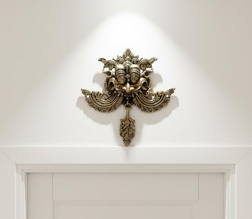 Image of eSplanade Brass Yali Wall Hanging | Evil Eye Protector | Home Decor | Brass Statue - 10.5 inch Inches