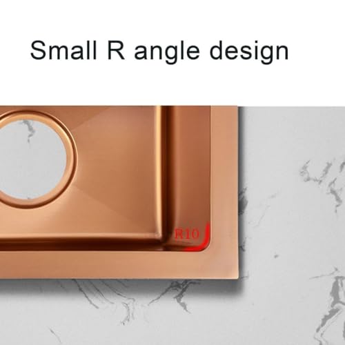 Fregadero de Cocina Moderno de Acero Inoxidable Rose d para instalación bajo encimera, de un Solo Seno, fácil de Instalar, Resistente a arañazos y Manchas para cocinas Elegantes.