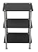 AVF Transitional Steel and Glass Small 3-Tier Shelving Unit in Black/Chrome