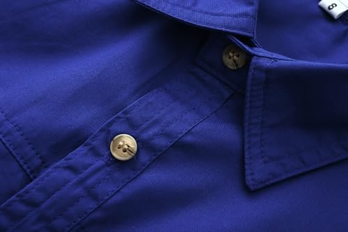 Big Boys & Mens Dress Shirts Western Button Down Short Sleeve Classic Woven Shirt with Two Pockets3