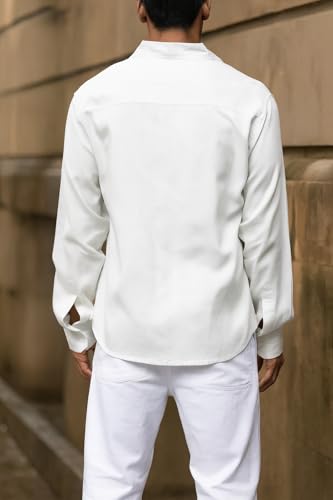 Image of IndoPrimo Men's Regular Fit Cotton Casual Shirt | Premium Solid Full Sleeve Shirt