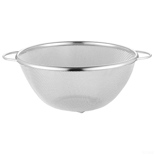 Startbuymore Colador de malla de acero inoxidable 304 con asas cómodas para lavar frutas, verduras y pastas con diseño estable elevado para un manejo seguro