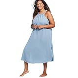 Kona Sol Womens Tie Back Cover Up Midi Dress Blue 1X