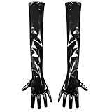 Dcaknri Guantes largos y flexibles de piel sintética de alta calidad, cómodos accesorios de disfraz de Halloween para actividades al aire libre, cosplay, accesorios de vestir, Negro, M