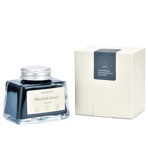 Image of Asvine Hongdian Fountain Pen Bottled Ink Blackish Green, 60ml Fountain Pen Bottled Ink, Non Carbon