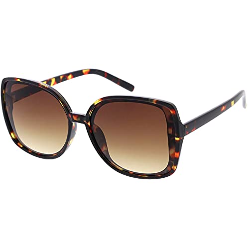 Image of zeroUV - Classy Oversized Neutral Colored Square Sunglasses D259
