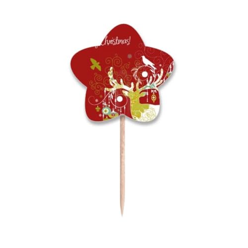 Cure-dents en forme de cerf Merry Christmas pique de décoration buffet - 2