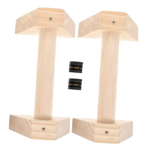Mikikit Fitness Bar Wooden Push-up Stand Anti-slip Parallettes for Home Gym Intense Workouts