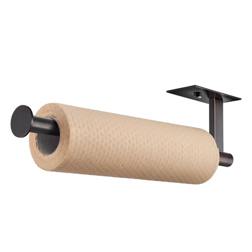 KOKOSIRI Paper Towel Holder Self-Adhesive Bar Under Cabinet, No Drilling for Kitchen Towel Oil Rubbed Bronze Stainless Steel Wall Mounted Rack, B3013ORB by KOKOSIRI - Used condition - US$15.99
