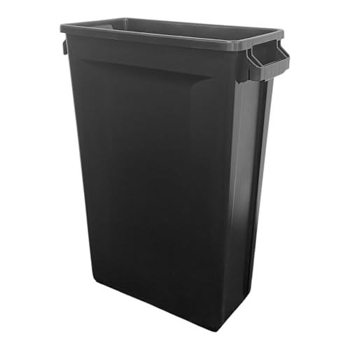Chabrias Ltd 87 Litre Slim Bin Recycling Container, Space Saving Design, Rectangular for Home, Office, Kitchen – Commercial Product Vented Slim Waste Receptacle Bin (1, Black)