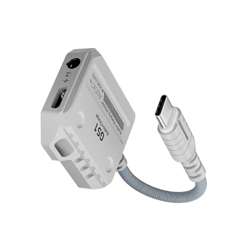 ljhnba HiFi Sound Card USB C to Headphone Port with Fast Charging 60W Power 6cm Cable Length for Enhancing Gaming Experience