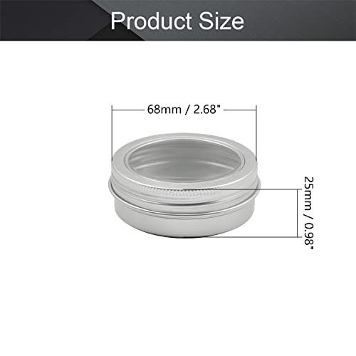 Image of Othmro 1Pcs Round Aluminum Cans Tin Can Screw Top Metal Lid Containers 60ml /2 oz, 68 * 25mm (D*H) Silver Color Aluminum Containers for Lip Balm, Crafts, Cosmetic, Candles