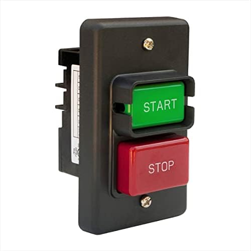 POWERTEC 110V/220V Paddle Switch, Single Phase, 2 HP / 35 Amps, Multi-color, Emergency Stop, Fits Table Saws, Drill Press, Dust Collectors